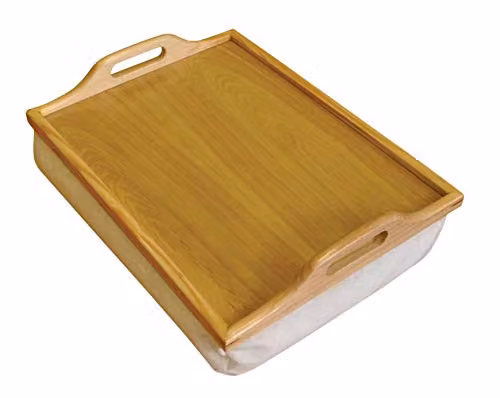 Aidapt Lap Tray with Bean Bag Cushion in Beige and Brown, W/D/H: 40.0 x 30.0 x 10.0 cm