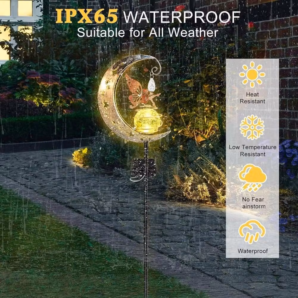 NESTLUNE Fairy Garden LED Solar Light in Silver – 5