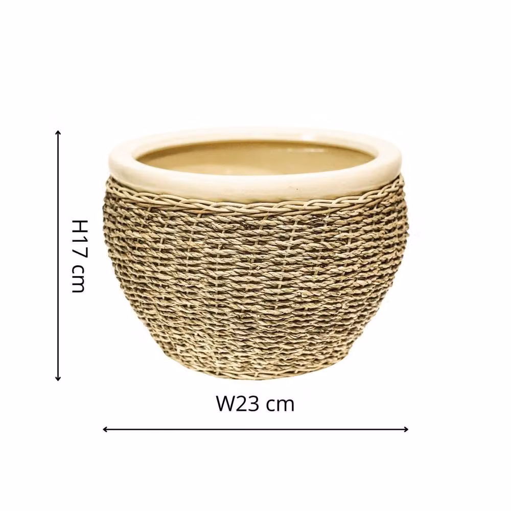 Ivyline Seagrass Pot Cover Nested Set of 2 in Beige – 5
