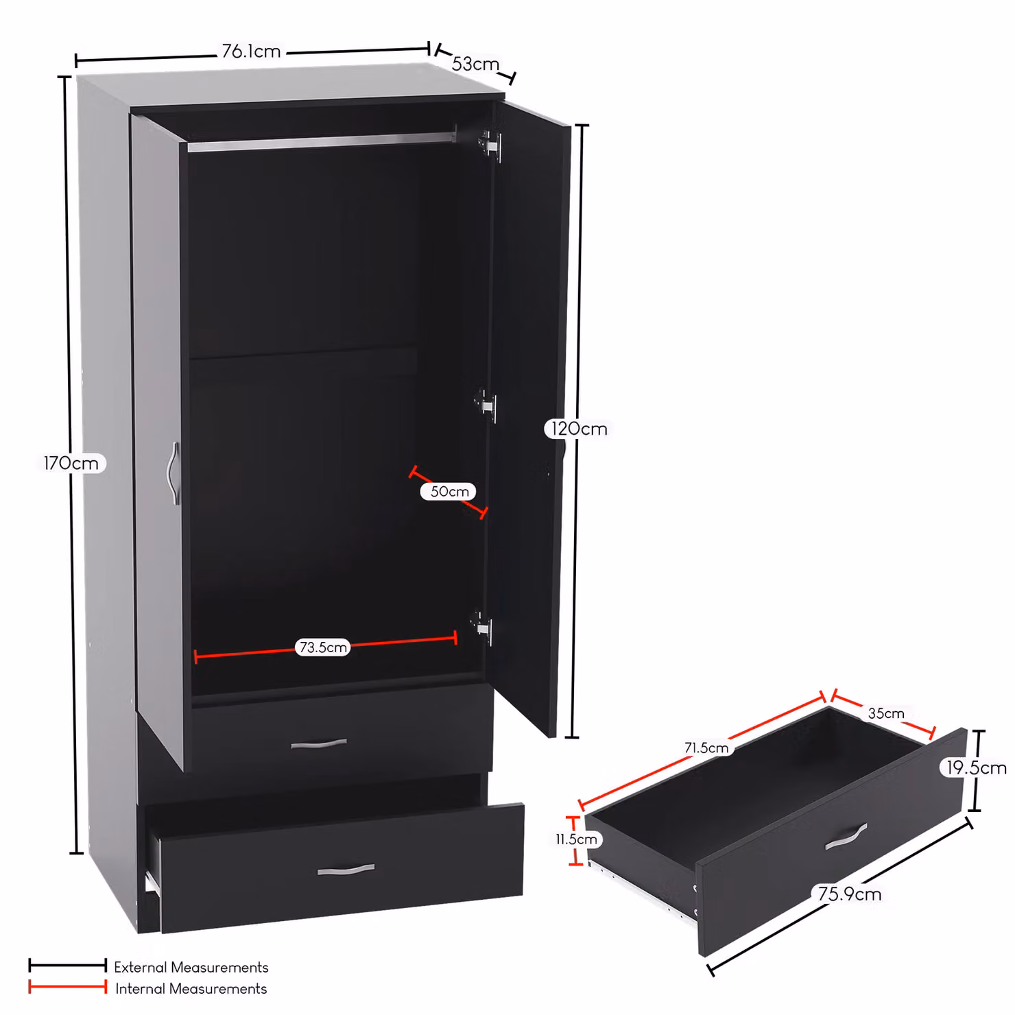 Vida Designs Modern Black 4 Piece Bedroom Set – 2