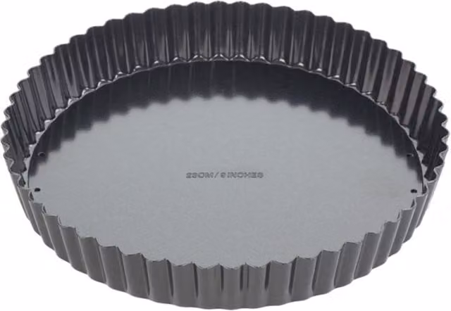 Tala Non-Stick Round Aluminium Tart Tin with Loose Base, Black, Diameter: 23 cm