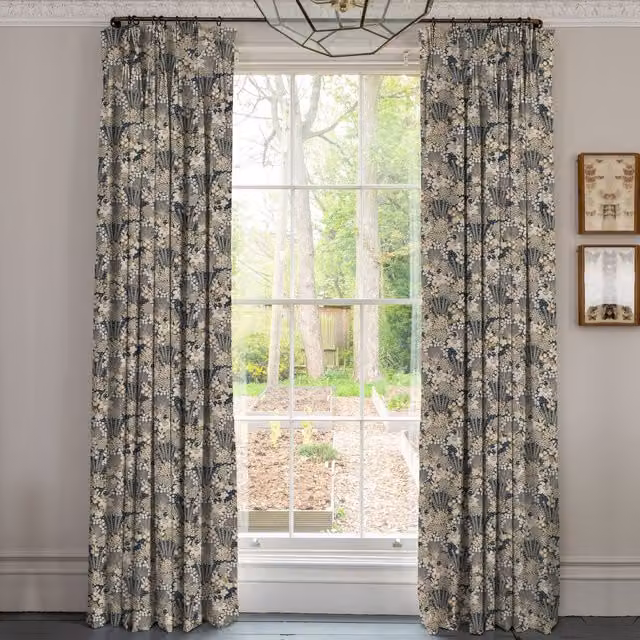 Linda Barker Millefiori Jacquard Made To Measure Blackout Curtains in Blue