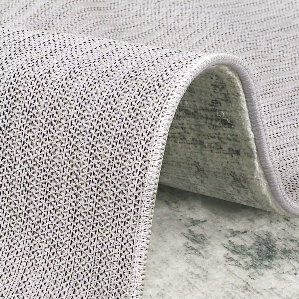 Marlow Washable Non-Slip Vintage Rectangular Floor Rug in Grey and Multicolour, W: 120 cm, L: 180 cm – 3