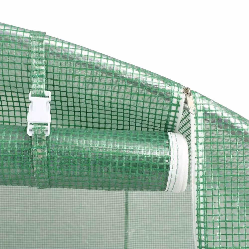 Berkfield Home Green Steel Frame Greenhouse with PE Cover, W/D/H: 22 x 3 x 2 m – 4