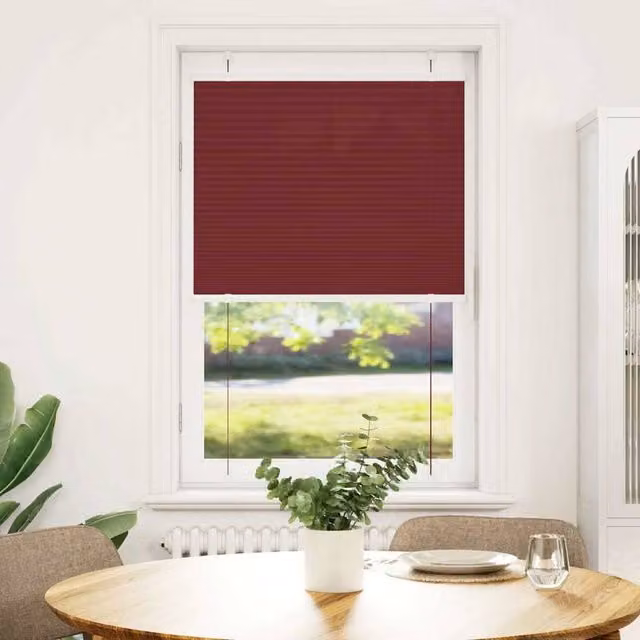 Berkfield Home Single Pleat Corded Blind in Bordeaux Red, W: 69.4 cm, H: 150 cm – 1