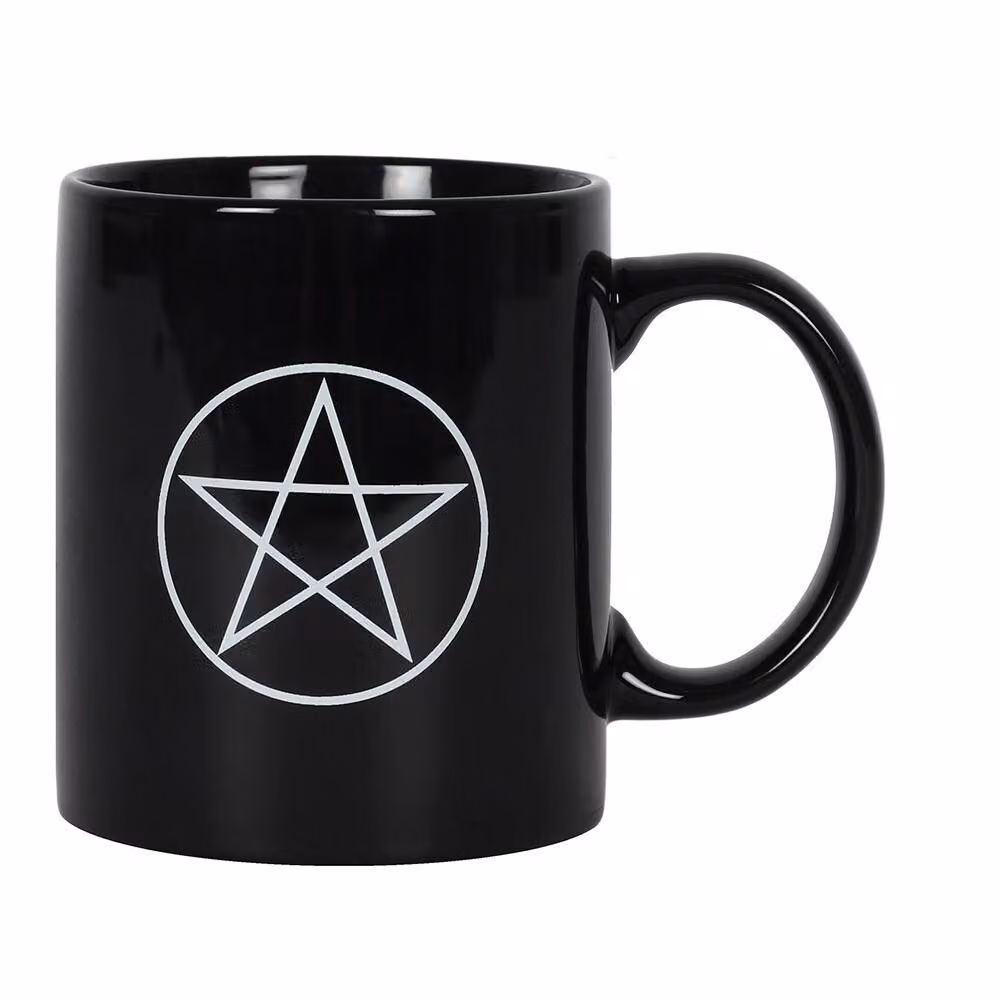 Something Different Black Geometric Pentagram Bone China Mug – 2