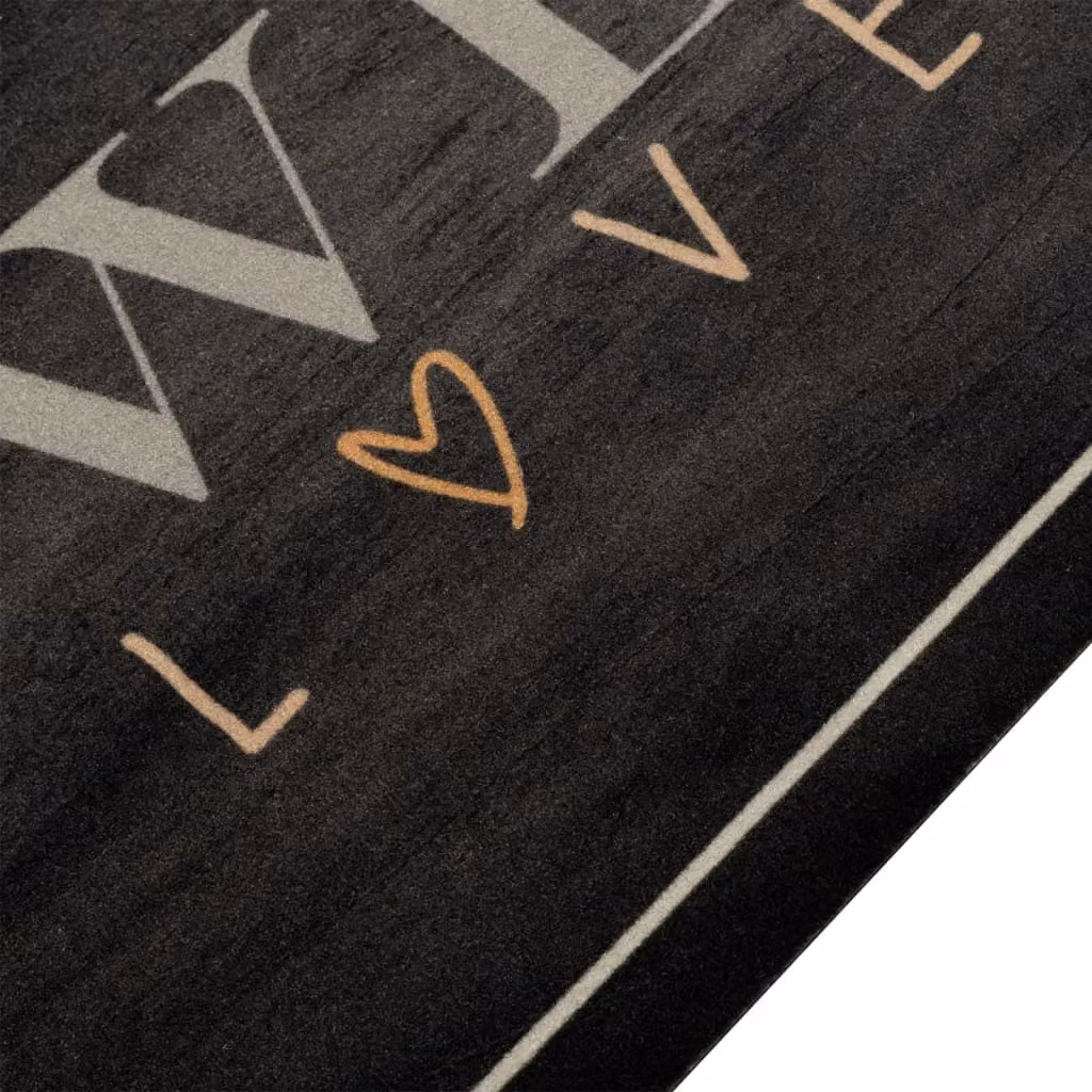 Berkfield Home Washable Velvet Kitchen Rug in Black, W/D/H: 45 x 150 cm – 3