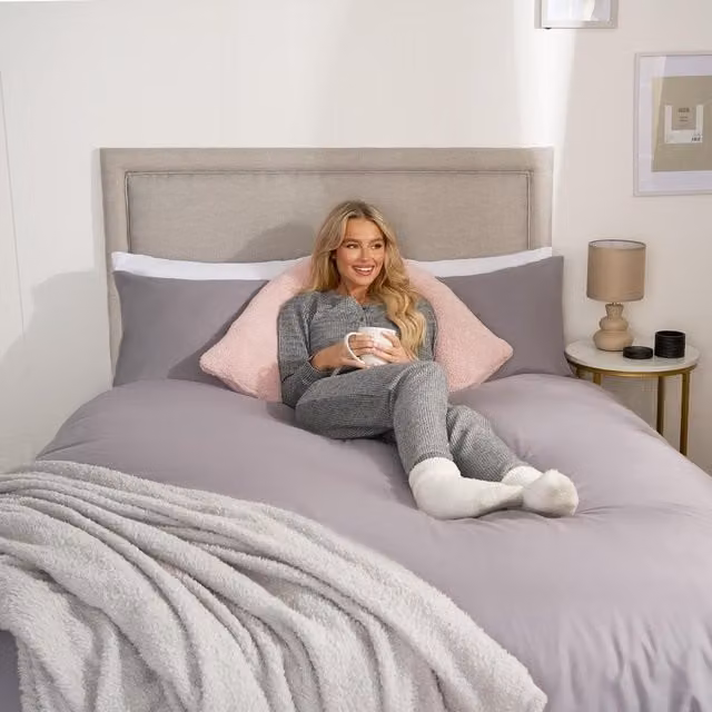 Huggleland Teddy V Shaped Wedge Support Cushion in Pink