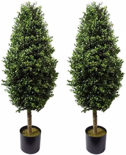 Leaf Pair of Green Buxus Ball Cone Artificial Trees, UV Resistant, Height: 120 cm