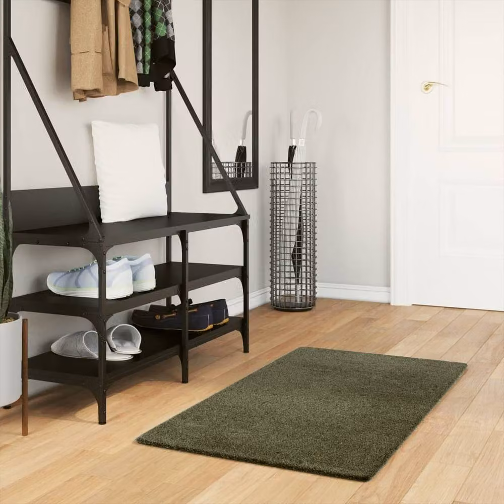 Berkfield Home HUARTE Short Pile Washable Rug in Forest Green, W/D/H: 60 x 110 cm – 2