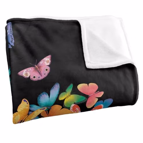 JQ Licensing Royce Mcclure Wildheart Butterflies Silky Touch Super Soft Throw Blanket in White, W/D/H: 152 x 127 cm – 2