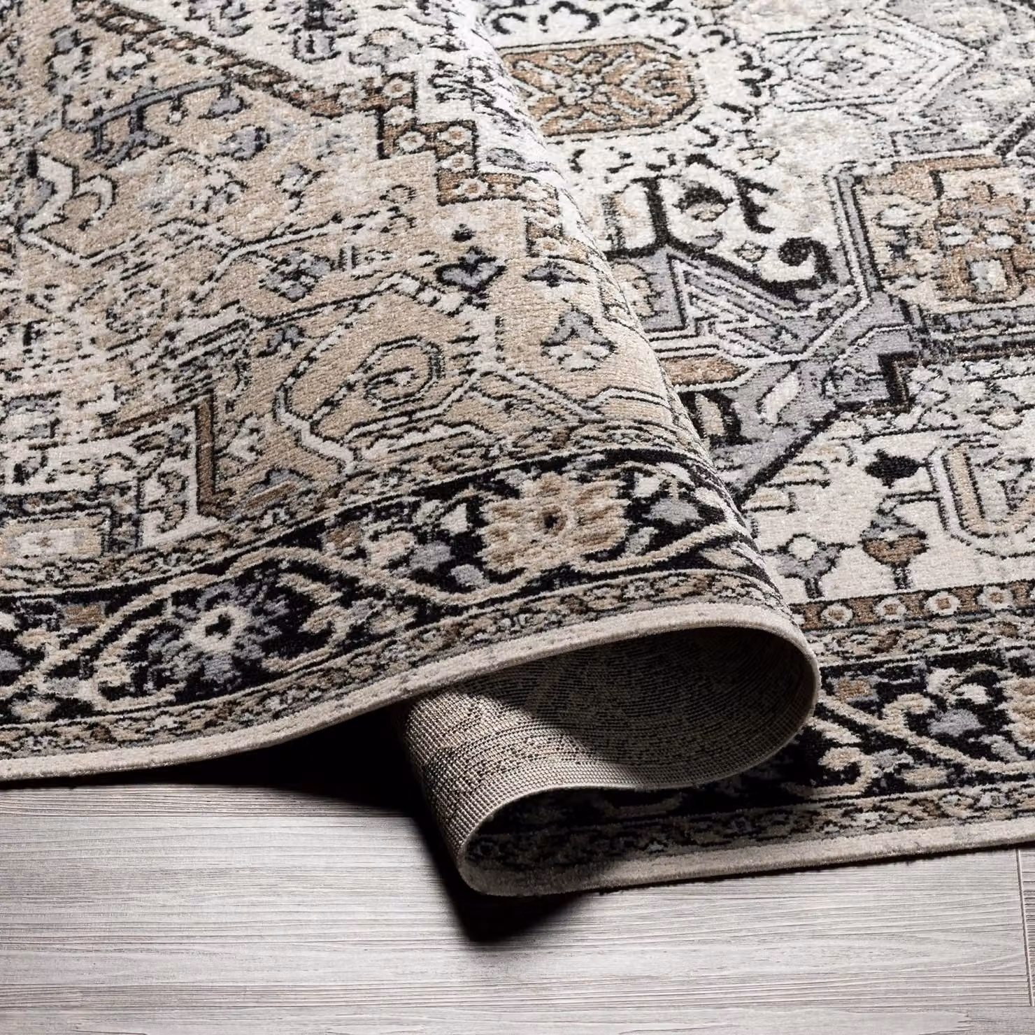 Livabliss Vintage Boho Living Room Rug in Black, Beige and Grey, W/D/H: 80 x 220 cm – 4