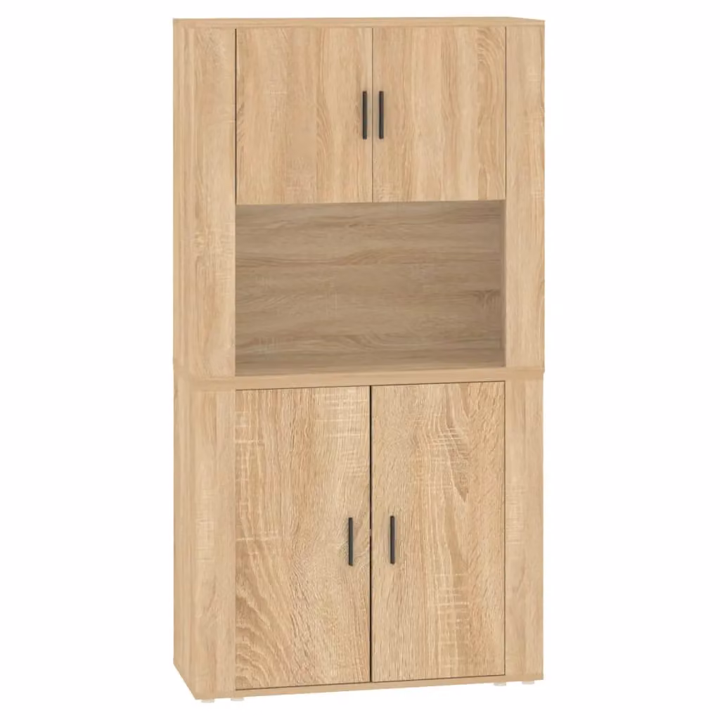 Berkfield Home Modern Wall Mounted Highboard in Sonoma Oak and Brown – 2