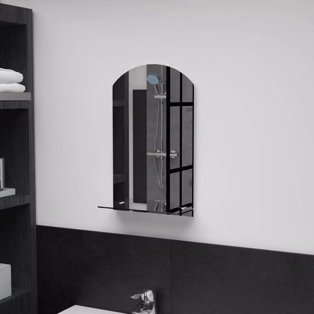 Berkfield Home Minimalist Wall Mirror with Shelf in Silver, W: 50 cm, H: 30 cm – 1