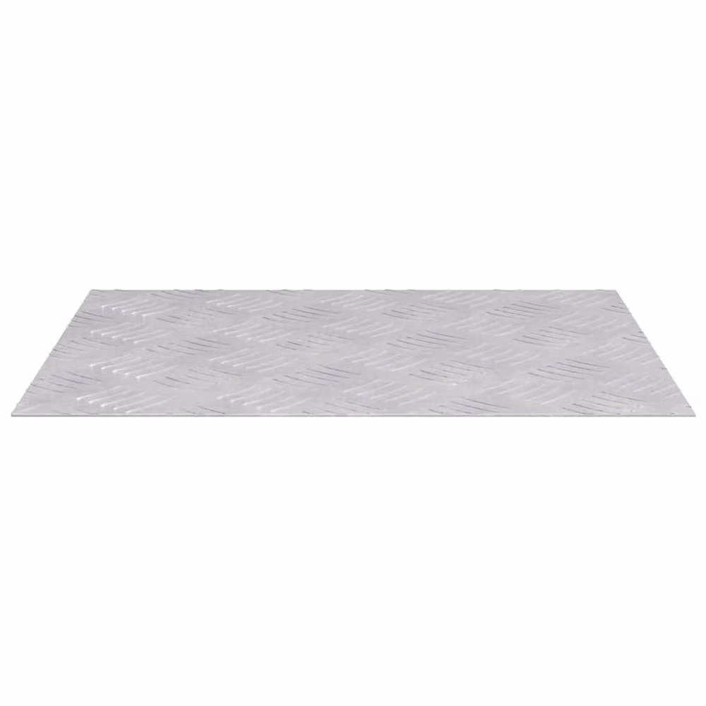 Berkfield Home Silver Aluminium Anti-Slip Checker Plate Sheets, 2 Pack, W: 50 cm, D: 40 cm – 3