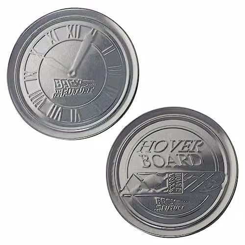 FaNaTtik Set of 4 Multicolour and Silver Embossed Metal Coasters with Cork Base – 4