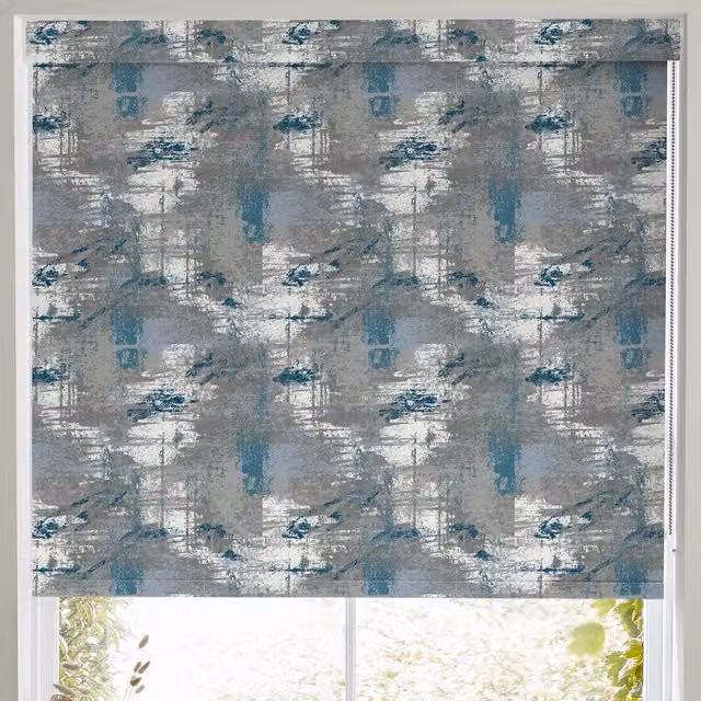 Terrys Nature Graphic Blackout Roller Blind in Petrol Blue