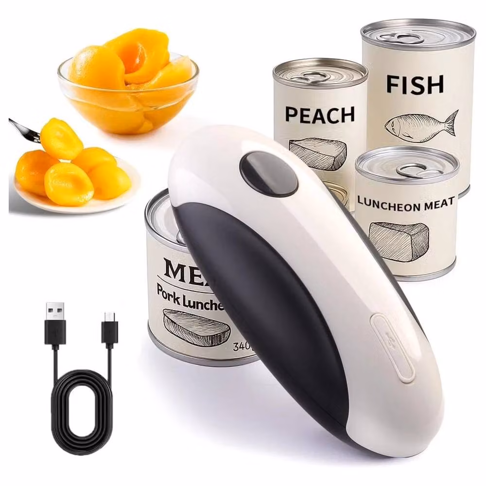 SPETLEK Portable Electric Rechargeable Automatic Can Opener in White – 2