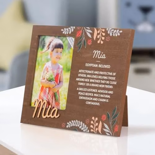 History & Heraldry Mia Pre-personalised Child's Picture Frame, Brown, W: 11 cm, H: 8.5 cm – 1