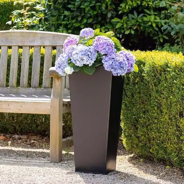 Primrose Black Galvanised Steel Tapered Planter Tub 314l