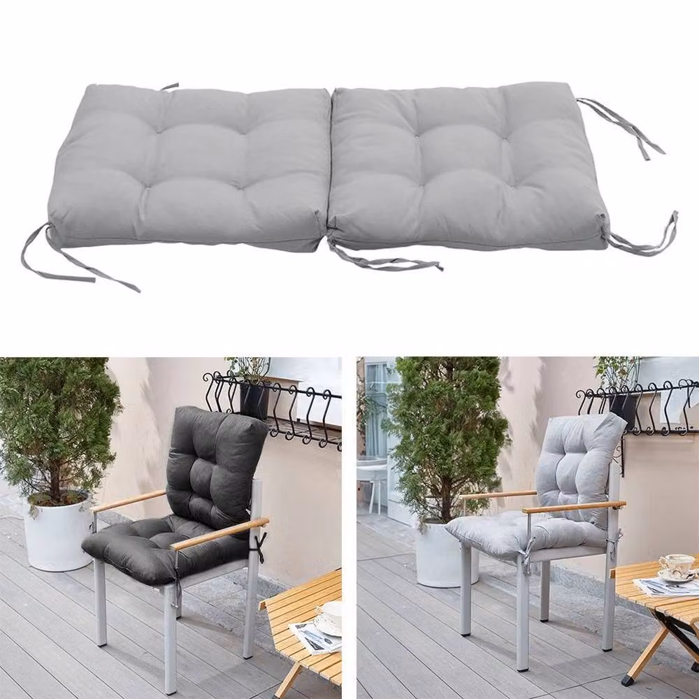 Kelvenix High Back Garden Cushion Pad in Light Grey, W: 100 cm, L: 190 cm – 3
