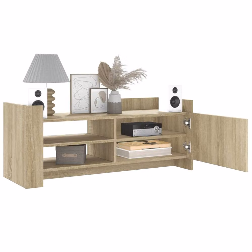 Berkfield Home Modern TV Cabinet in Sonoma Oak, Beige, W/D/H: 100 x 35 x 40 cm – 2