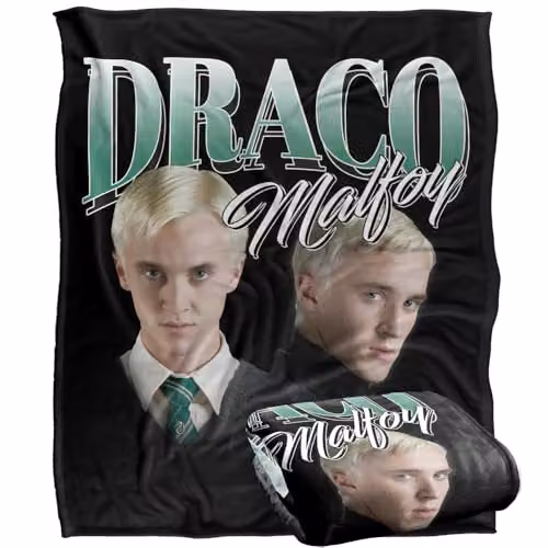 LOGOVISION Harry Potter Draco Malfoy Homage Super Soft Fleece Throw Blanket, Multicolour, W/D/H: 152.4 x 127.0 x 1.0 cm – 1
