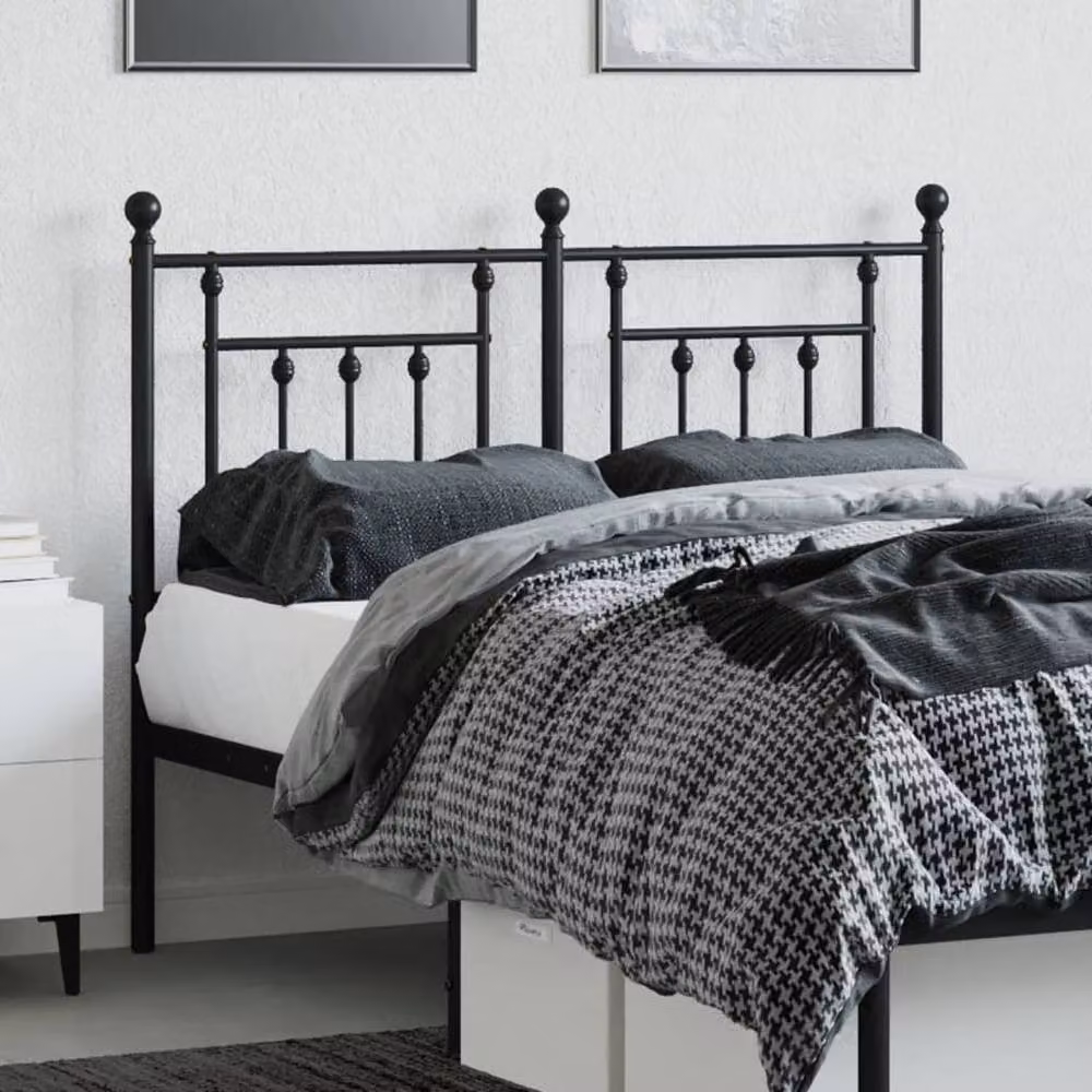 Berkfield Home Classic Metal Headboard in Black, 120 cm – 3