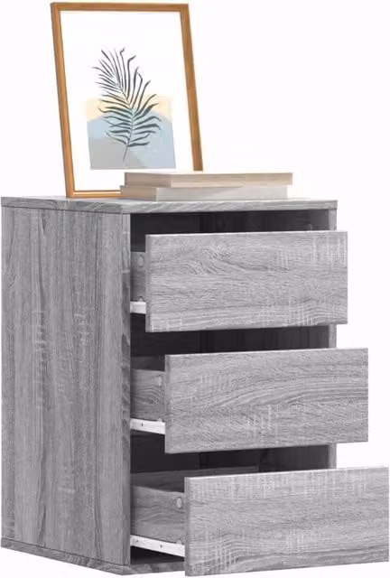 Berkfield Home Corner Chest of Drawers in Grey Sonoma, W/D/H: 40 x 41 x 58 cm