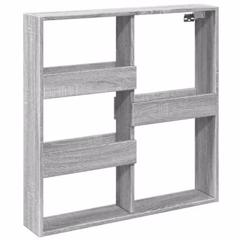 vidaXL Modern Wall Cabinet in Grey Sonoma, W/D/H: 80 x 15 x 80 cm