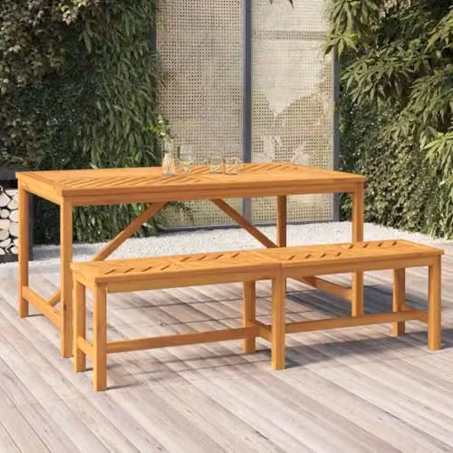 vidaXL Extendable Acacia Wood Garden Dining Table, Brown, W: 150 cm, D: 90 cm, H: 74 cm – 2
