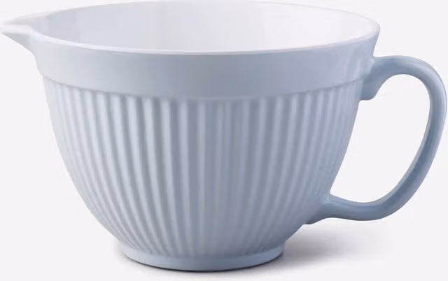 Zeal Melamine Mixing Bowl and Batter Jug with Pouring Spout and Non-Slip Base, Blue and White, 20 cm – 1