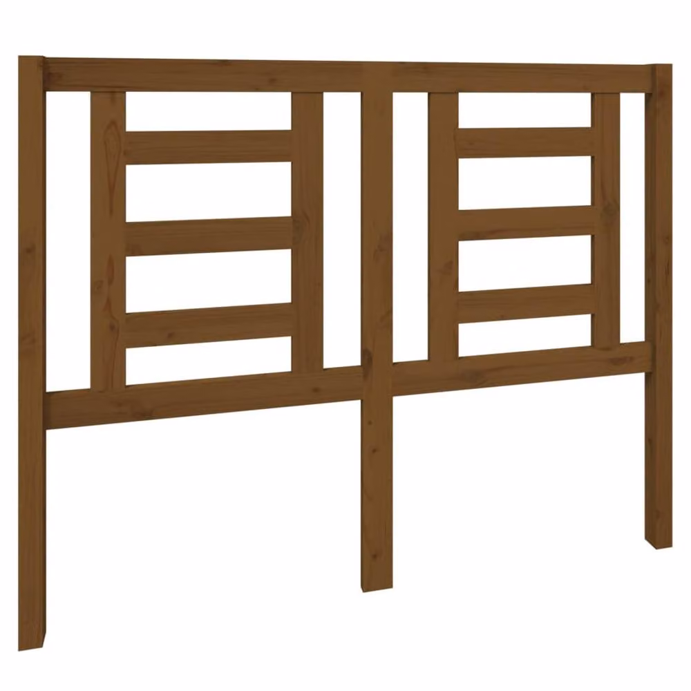 Berkfield Home Beautiful Bed Headboard in Honey Brown Solid Pine Wood, W: 126 cm, D: 4 cm, H: 100 cm – 3