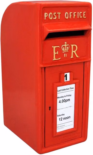 Monstershop Red and Gold Cast Iron Wall Mounted Royal Mail Post Box – 1