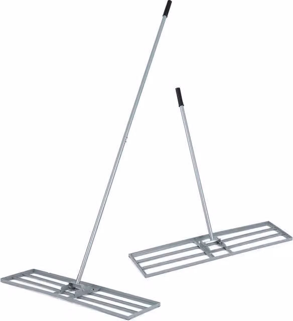 Costway Metal Lawn Leveling Rake in Silver, W/D/H: 91 x 25 x 175 cm – 1