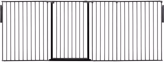 Safetots Premium Extra Tall Extendable Metal Room Divider, Black, Height: 105 cm, Width: Up to 370 cm