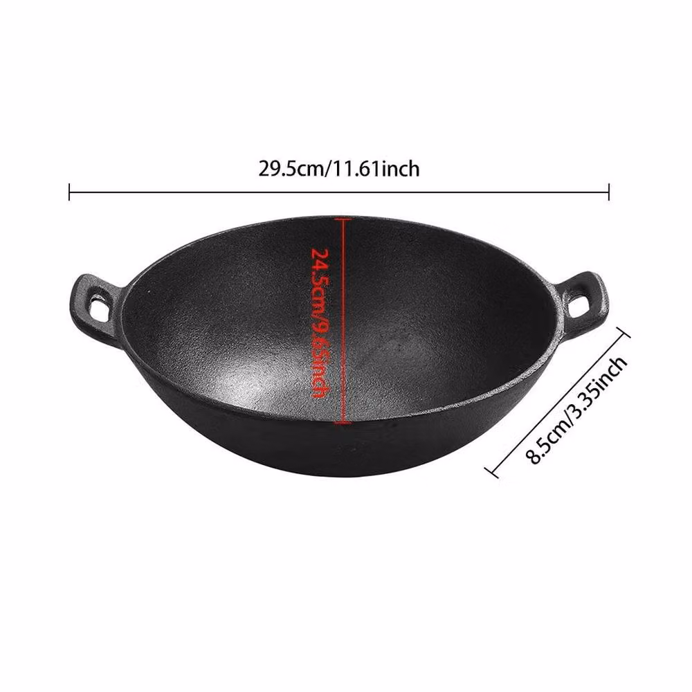 Kelvenix Black Cast Iron Non Stick Deep Saute Wok Pan – 2