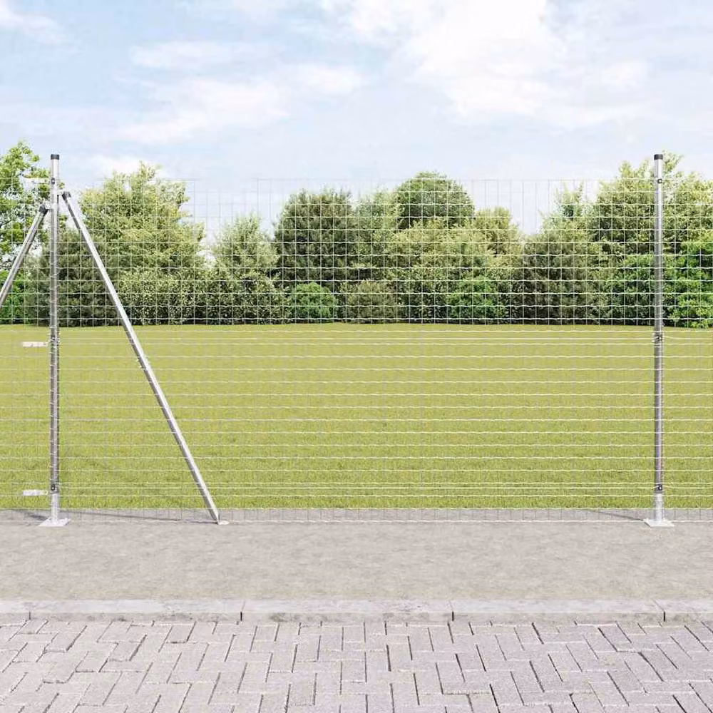 Berkfield Home Set of 52 Square Galvanised Steel Fence Posts in Silver, W/D/H: 3.2 x 3.2 x 83.5 cm – 2