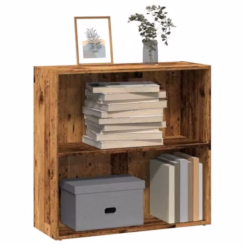 vidaXL Rustic Old Wood Bookcase in Brown, W/D/H: 80 x 30 x 77 cm – 3