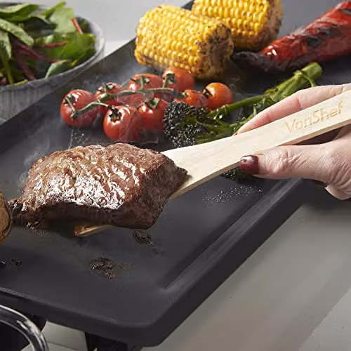 VonShef Large Teppanyaki Electric Griddle, 2000W Non-Stick BBQ Table Top Grill in Black, W/D/H: 46 x 26 x 10 cm – 5