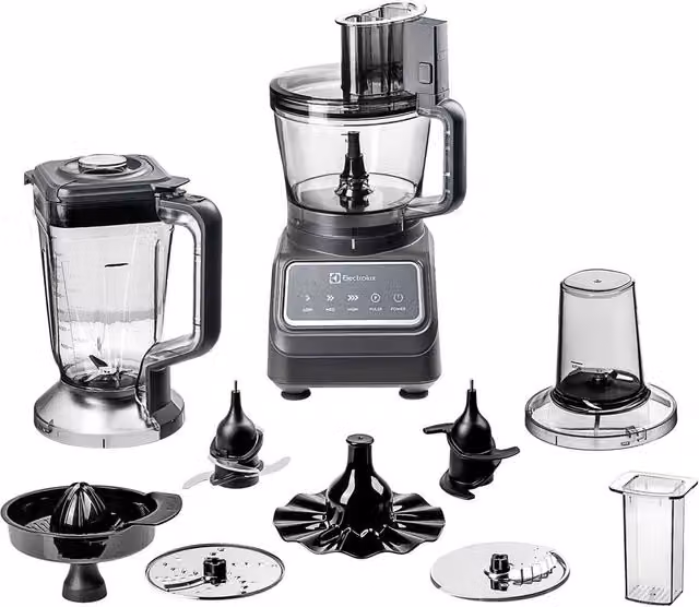 Electrolux 1000W Multi Food Processor Blender, Chopper, Slicer, Grater and Juicer in Grey