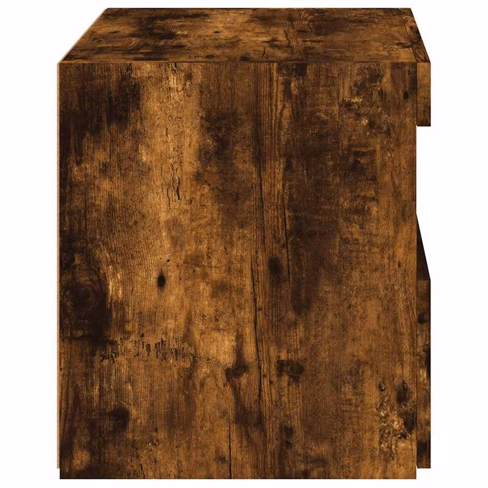 Berkfield Home Beautiful Bedside Cabinet with Integrated LED Lights in Smoked Oak Brown, W/D/H: 50 x 40 x 45 cm – 5