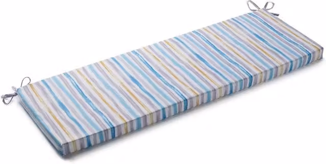 Livinluxury Multicolour Water Repellent Rectangular Bench Pad with Removable Machine Washable Polyester Cover