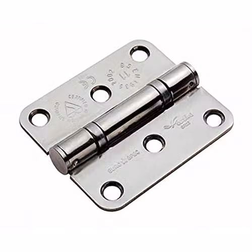 Loops Pair of Bright Stainless Steel Ball Bearing Butt Hinges, W/H/D: 76 x 67 x 2.5 mm