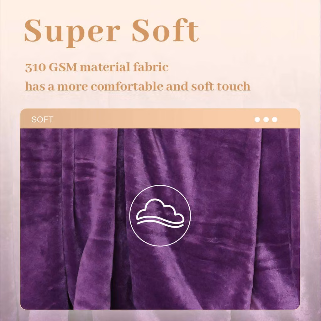 Alivio Luxury Faux Fur Throw Blanket in Purple, W: 150 cm x D: 200 cm – 4