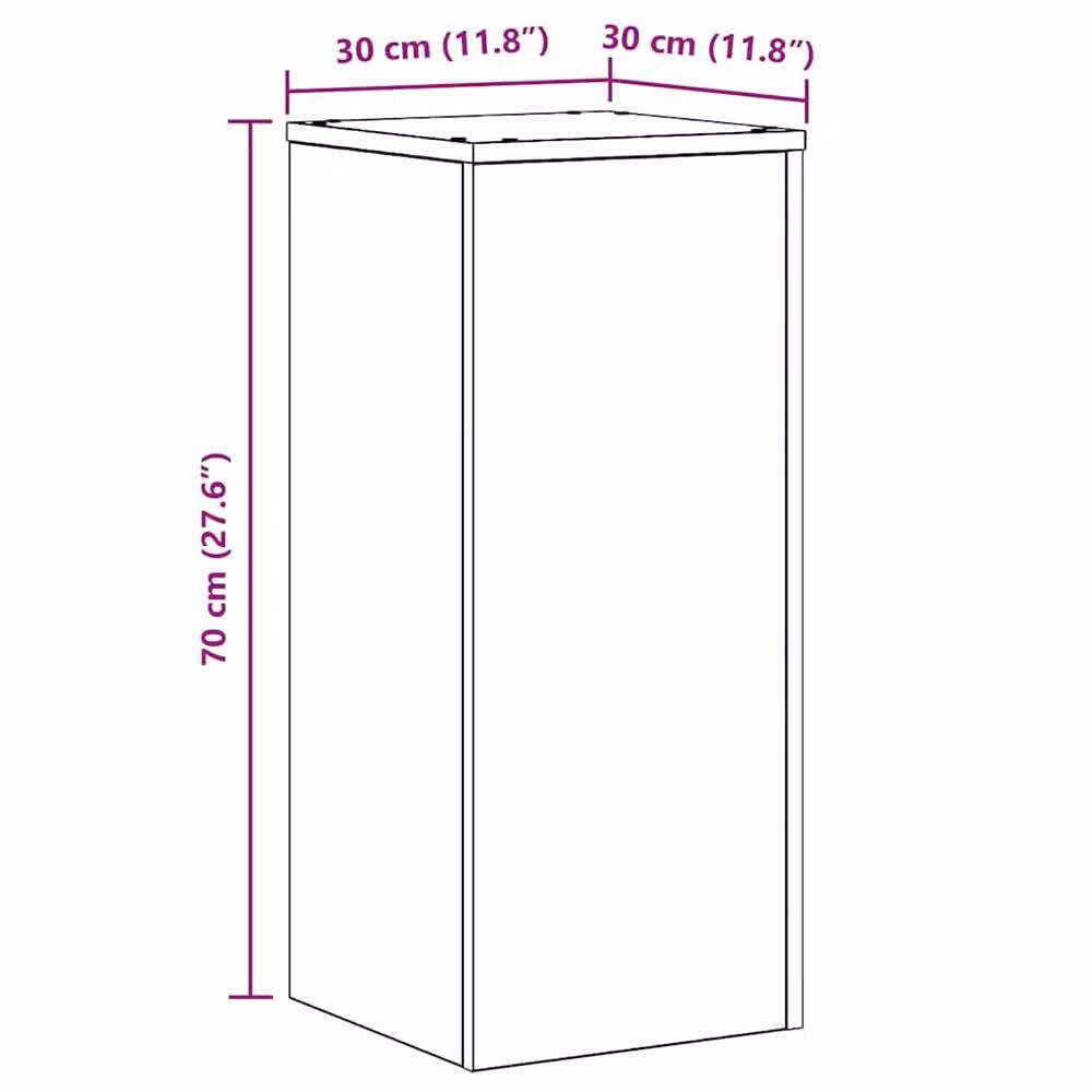 Berkfield Home Set of 2 Minimalist Black Oak Plant Stands, W/D/H: 30 x 30 x 70 cm – 4