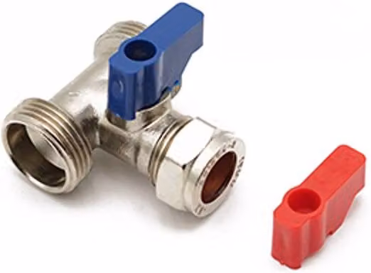 McAlpine Washing Machine Valve Tee 15mm x 3/4" x 3/4" in Grey – 1