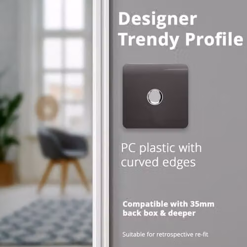 Trendi Modern 1 Gang 2 Way 120w LED Dimmer Switch in Dark Brown – 5