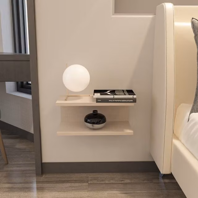Decorotika Ramira Floating Bedside Table in Beige