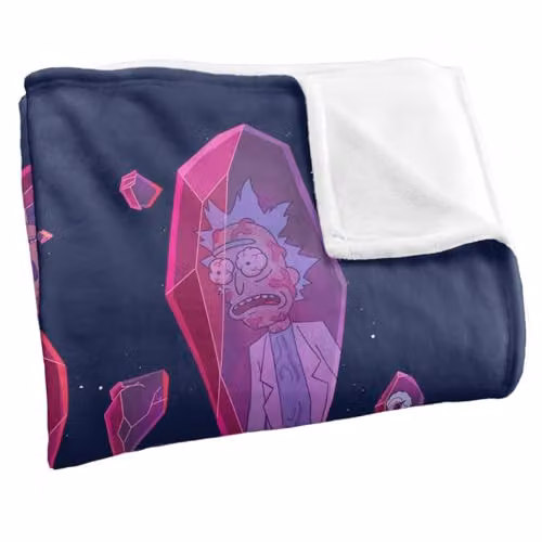 LOGOVISION Rick and Morty Death Crystal Futures Super Soft Fleece Throw Blanket, Multicolour, W: 152 cm, D: 127 cm – 2